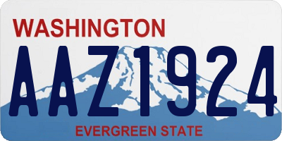 WA license plate AAZ1924