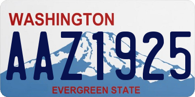 WA license plate AAZ1925