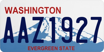 WA license plate AAZ1927