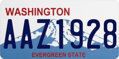 WA license plate AAZ1928