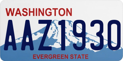 WA license plate AAZ1930