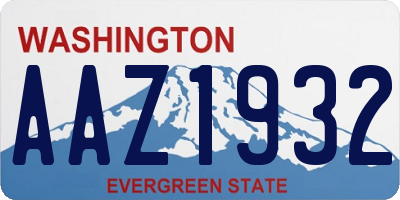 WA license plate AAZ1932