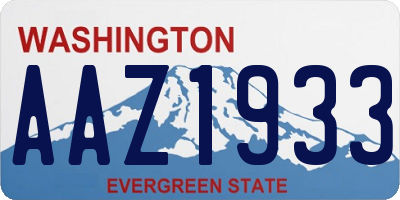 WA license plate AAZ1933