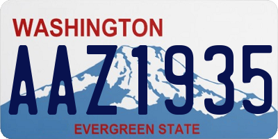 WA license plate AAZ1935