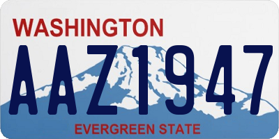 WA license plate AAZ1947