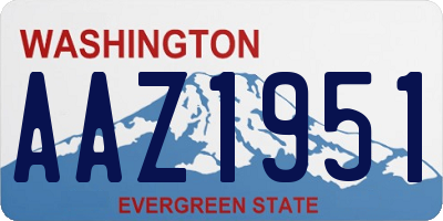 WA license plate AAZ1951