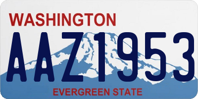 WA license plate AAZ1953