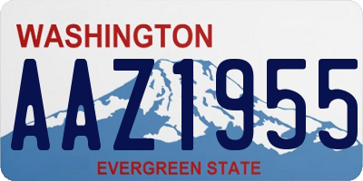 WA license plate AAZ1955