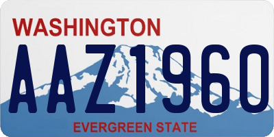 WA license plate AAZ1960