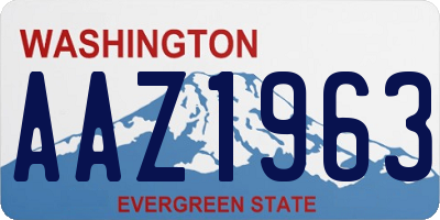 WA license plate AAZ1963