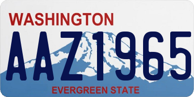 WA license plate AAZ1965