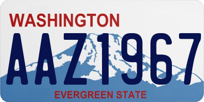 WA license plate AAZ1967