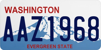WA license plate AAZ1968