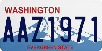 WA license plate AAZ1971