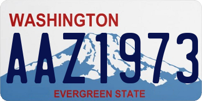 WA license plate AAZ1973