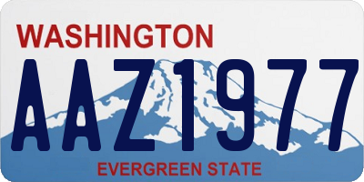 WA license plate AAZ1977