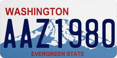 WA license plate AAZ1980