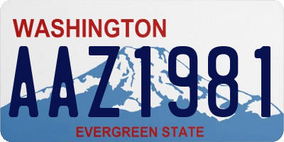 WA license plate AAZ1981