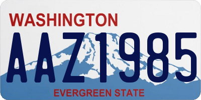 WA license plate AAZ1985