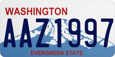 WA license plate AAZ1997
