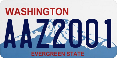 WA license plate AAZ2001