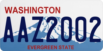 WA license plate AAZ2002