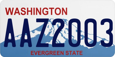 WA license plate AAZ2003