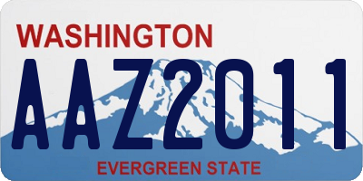WA license plate AAZ2011