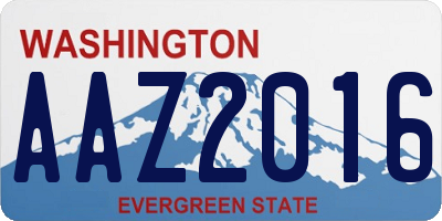 WA license plate AAZ2016