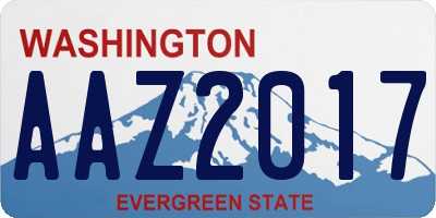 WA license plate AAZ2017