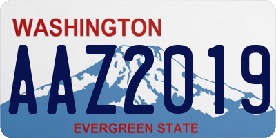 WA license plate AAZ2019