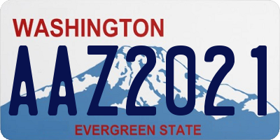 WA license plate AAZ2021
