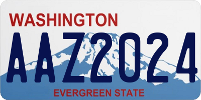 WA license plate AAZ2024