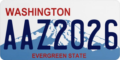 WA license plate AAZ2026