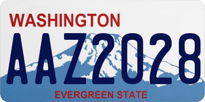 WA license plate AAZ2028