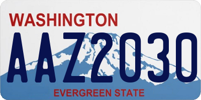 WA license plate AAZ2030