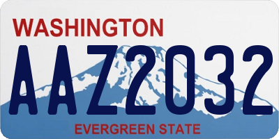 WA license plate AAZ2032