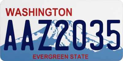WA license plate AAZ2035