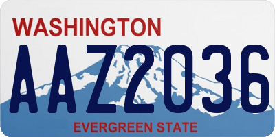 WA license plate AAZ2036