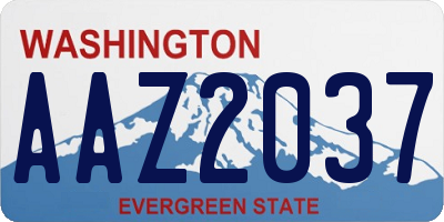 WA license plate AAZ2037