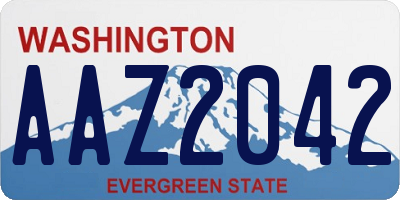 WA license plate AAZ2042