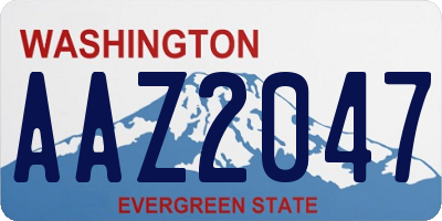 WA license plate AAZ2047