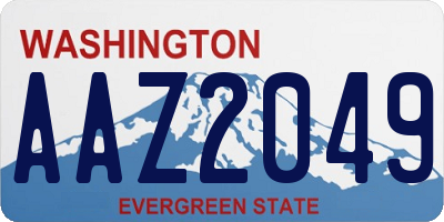 WA license plate AAZ2049