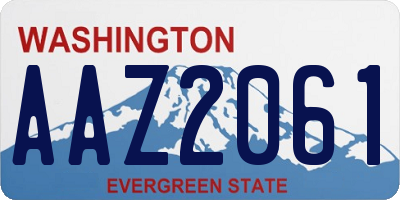 WA license plate AAZ2061