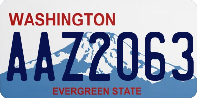 WA license plate AAZ2063