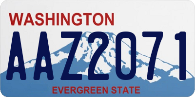 WA license plate AAZ2071