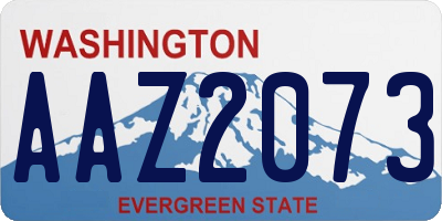 WA license plate AAZ2073