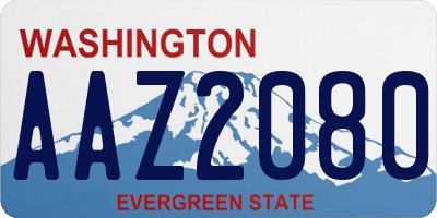 WA license plate AAZ2080