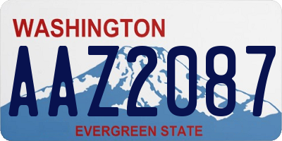 WA license plate AAZ2087