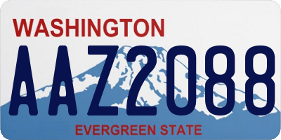 WA license plate AAZ2088